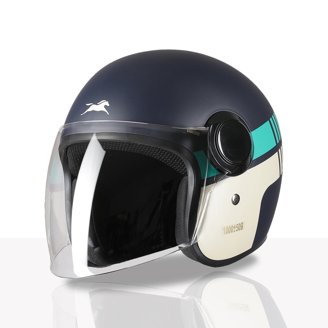 TVS Silk Route Helmet for Men & Women | Vintage Open Face Helmet with Clear Visor | ISI & DOT Certified | ABS Shell | EPS Liner | Retro Stylish Helmet for City & Highway Riding